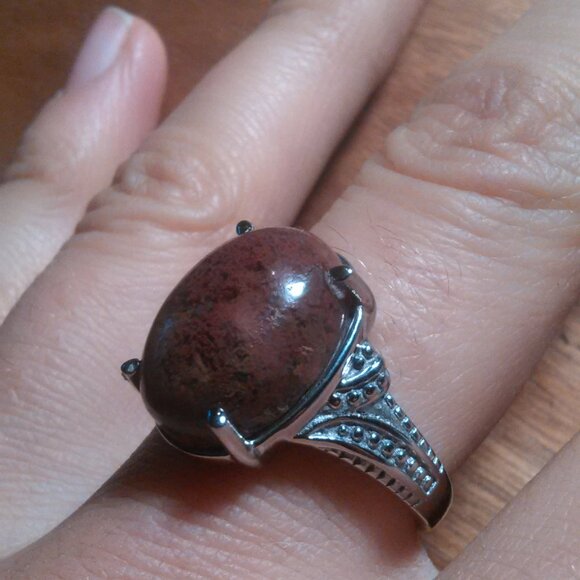 Aqua Nueva Moss Stainless Steel Solitaire Ring (Size 8) - Picture 2 of 16